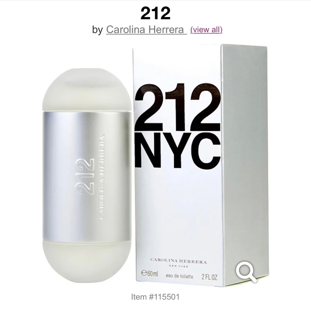 212 Carolina Herrera   Eau de toilette natural spray 3.4 oz